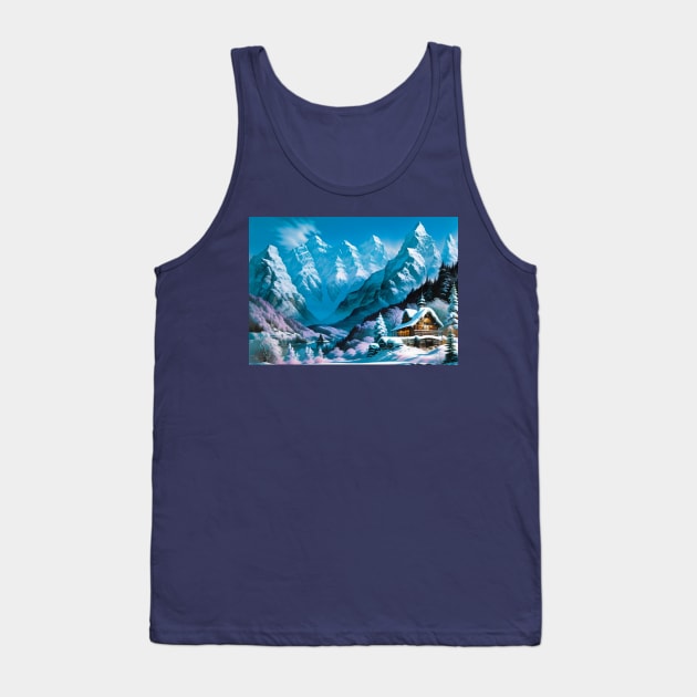 Lovely Little Church in a Snowy Valley Tank Top by CursedContent